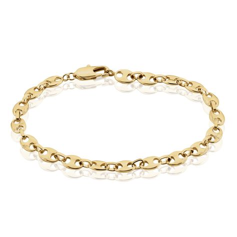 Bracelet Or Jaune Maille Grain de Café - Femme pas cher 