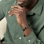 Bracelet Sayaline Acier Blanc - Bracelets cordon Homme | Histoire d&rsquo;Or