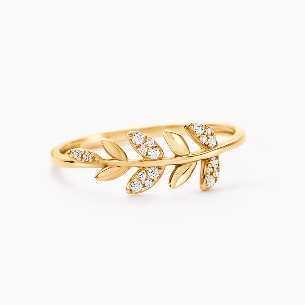 Bague Or Jaune Nahia Oxydes De Zirconium - Bagues avec pierre Femme | Histoire d&rsquo;Or