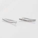 Boucles D'oreilles Grimpantes Fadoua Or Blanc Diamants - Boucles d'oreilles pendantes Femme | Histoire d&rsquo;Or