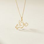 Pendentif Guecha Colombe Et Coeur Or Jaune - Pendentifs Femme | Histoire d&rsquo;Or