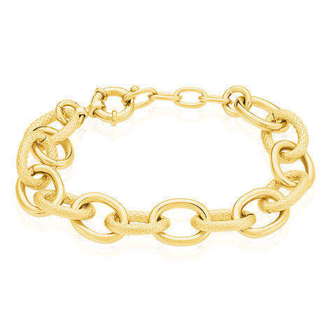 Bracelet Aelia Maille Alternee Acier Jaune - Bracelets fantaisie Femme | Histoire d’Or