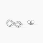 Boucles D'oreilles Puces Cl&eacute;lia Argent Blanc Oxyde De Zirconium - Boucles d'oreilles fantaisie Femme | Histoire d&rsquo;Or
