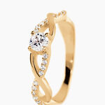 Bague Solitaire Plaque Or Jaune Oxyde De Zirconium -  Femme | Histoire d&rsquo;Or