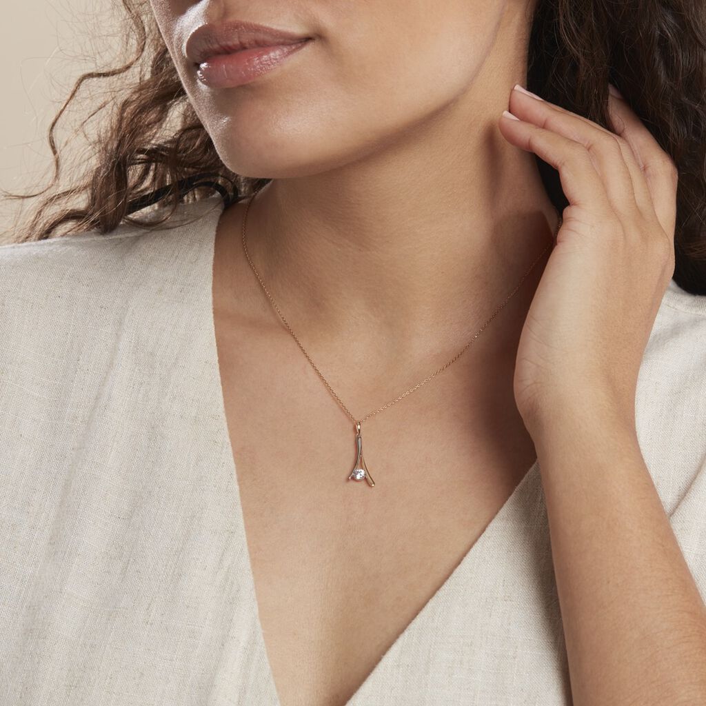 Collier Formev Or Bicolore Oxyde De Zirconium - Colliers Femme | Histoire d’Or