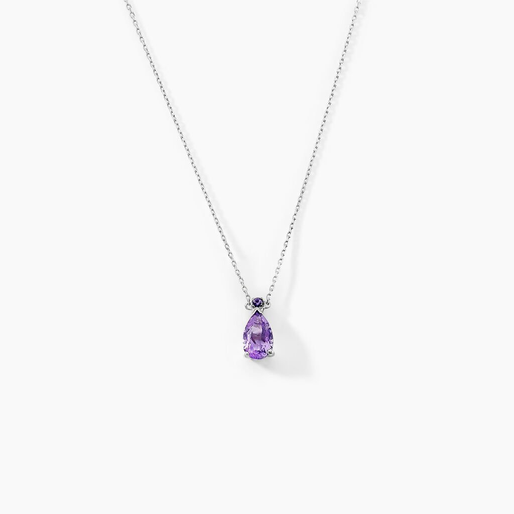 Collier Yrene Or Blanc Amethyste - Colliers Femme | Histoire d’Or