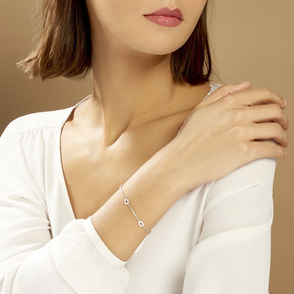 Bracelet Ciara Argent Blanc Oxyde De Zirconium - Bracelets fantaisie Femme | Histoire d’Or