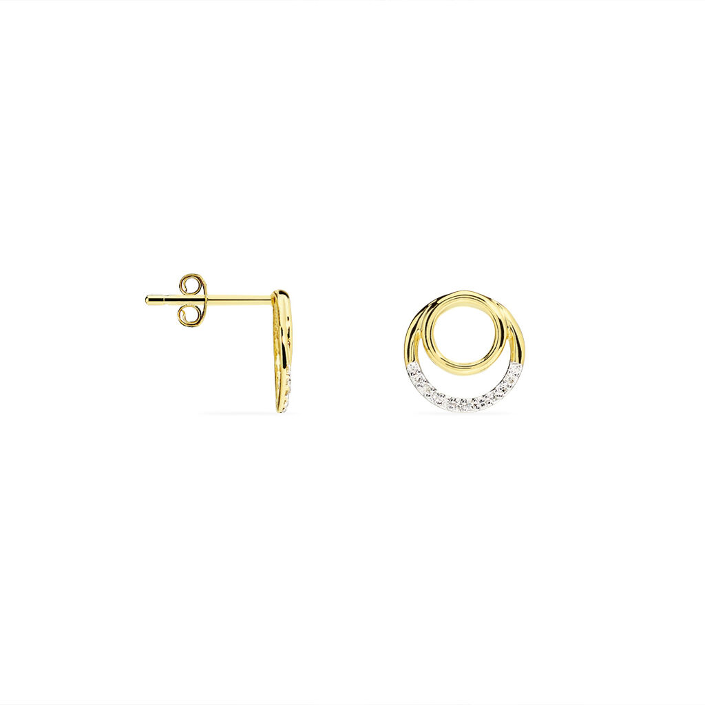 Boucles D'oreilles Puces Atlanta Or Jaune Diamant - Clous d'oreilles Femme | Histoire d’Or