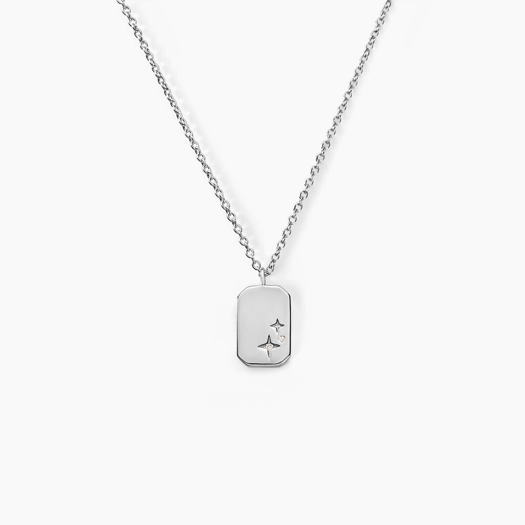 Collier Youna Argent Blanc Oxyde De Zirconium - Colliers fantaisie Femme | Histoire d&rsquo;Or