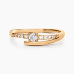 Bague Auberi Plaqu&eacute; Or Jaune Oxyde De Zirconium - Bagues solitaires Femme | Histoire d&rsquo;Or