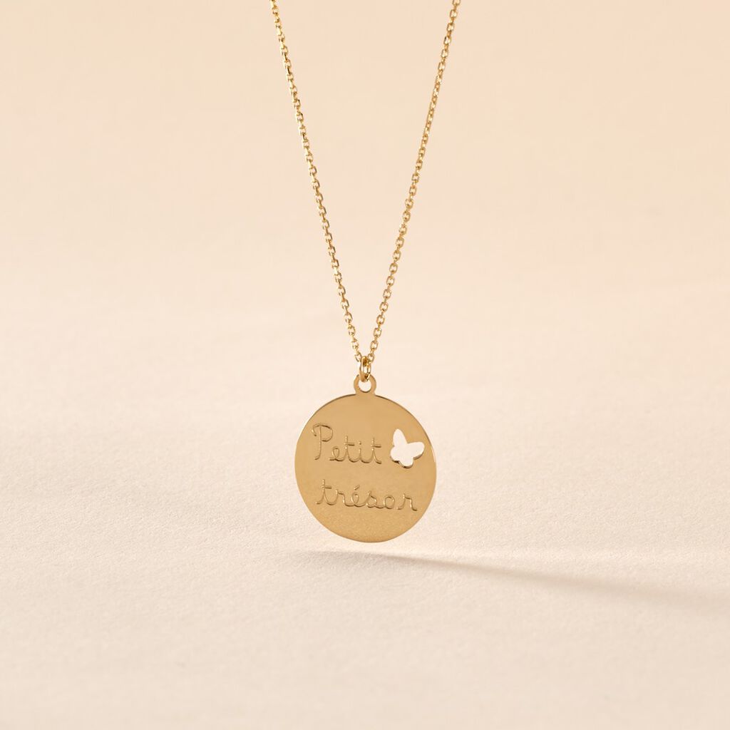 Collier Benedicte Message Or Jaune - Bijoux sans pierre Enfant | Histoire d&rsquo;Or