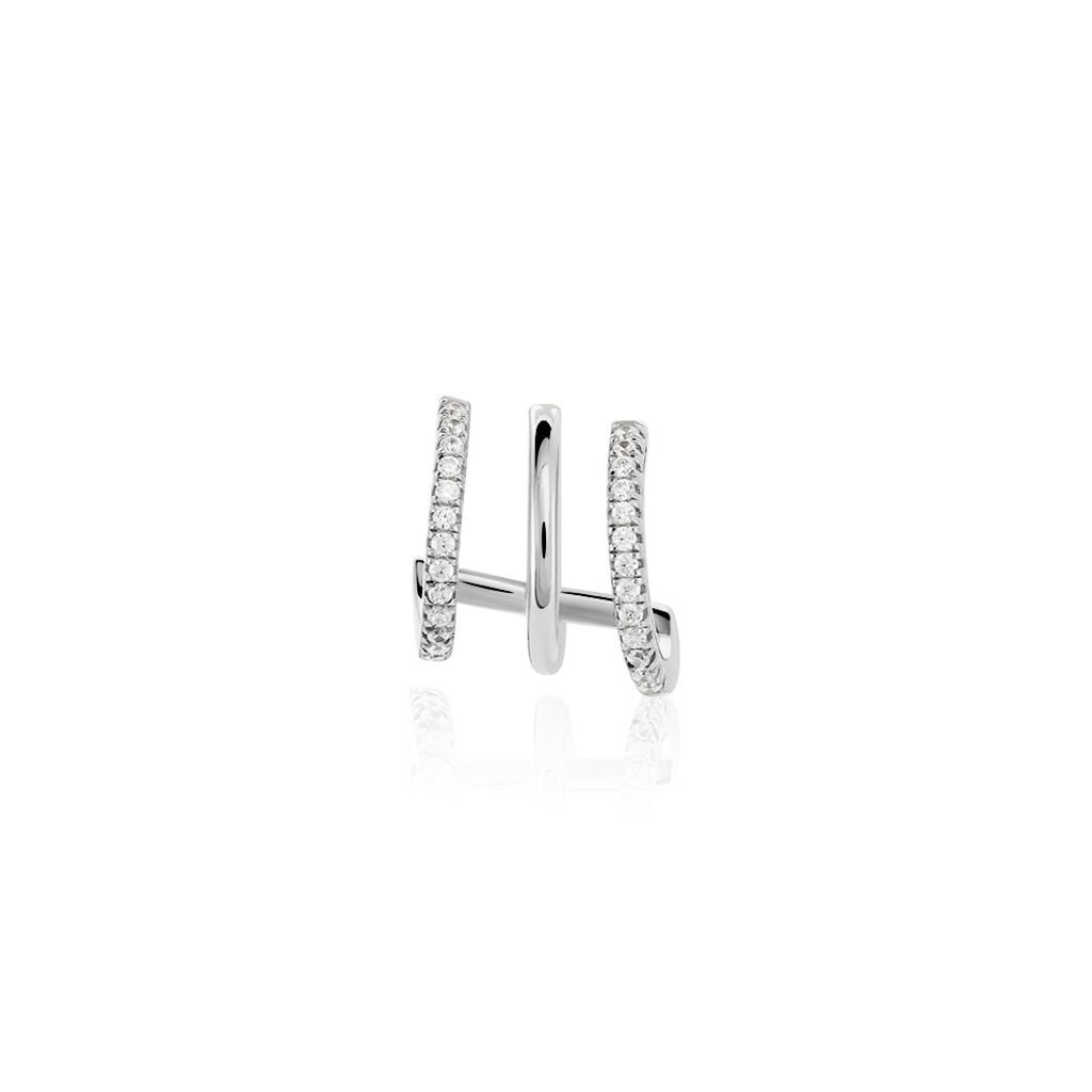 Boucle D'oreille Unitaire Minty Argent Blanc Oxyde De Zirconium - Boucles d'oreilles créoles Femme | Histoire d’Or