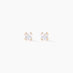 Boucles D'oreilles Puces Doreen Carre Or Rose Oxyde De Zirconium - Clous d'oreilles Femme | Histoire d&rsquo;Or
