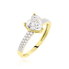 Solitaire Accompagné Or Jaune Kaylan Oxyde De Zirconium - Bagues solitaires Femme | Histoire d’Or