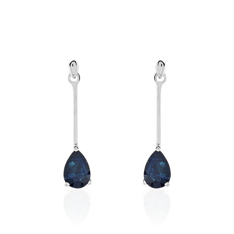 Boucles D'oreilles Pendantes Goutte Or Blanc Saphir - Boucles d'oreilles pendantes Femme | Histoire d’Or