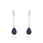 Boucles D'oreilles Pendantes Goutte Or Blanc Saphir
