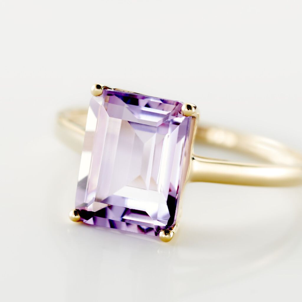 Bague Or Jaune Faraj Amethyste - Bagues solitaires Femme | Histoire d’Or