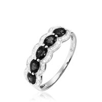 Bague Margaux Or Blanc Onyx Et Diamant