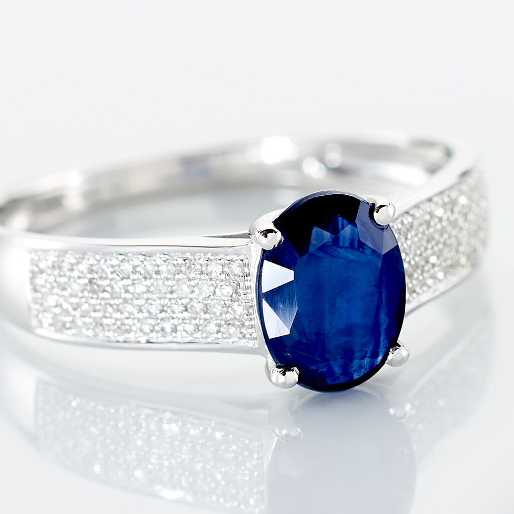 Bague Crista Or Blanc Saphir Et Diamant - Bagues solitaires Femme | Histoire d’Or