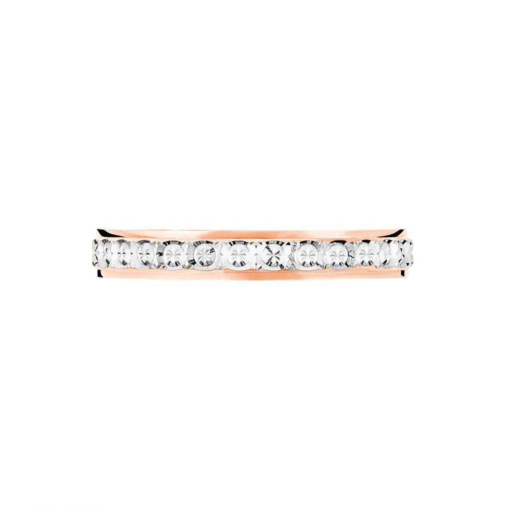 Alliance Fantaisie Diamantee Ruban Plat Or Bicolore - Alliances Femme | Histoire d’Or