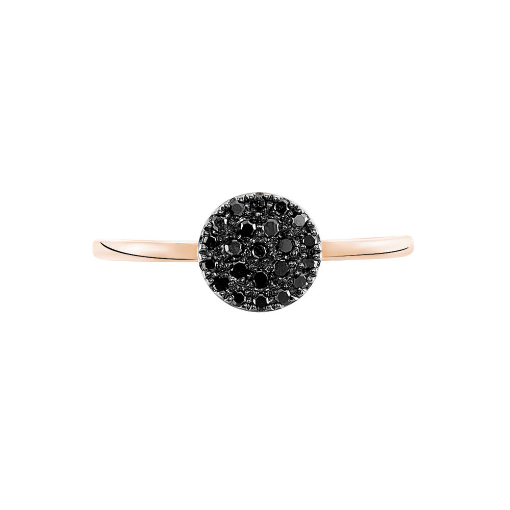 Bague or rose diamant noir 2025