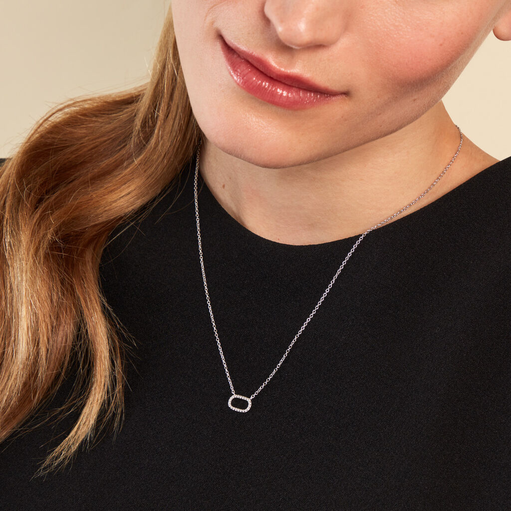 Collier Clem Argent Blanc - Colliers fantaisie Femme | Histoire d’Or