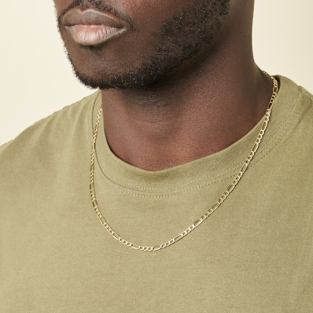Collier Or Jaune Cameo Maille Alternée 1/3 - Chaines Homme | Histoire d’Or