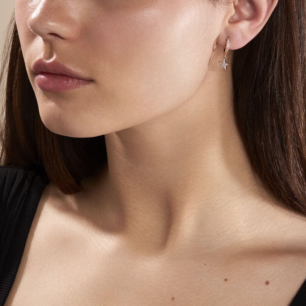 Creoles Plaqué Or Jenny Oxydes Etoiles - Boucles d'oreilles créoles Femme | Histoire d’Or