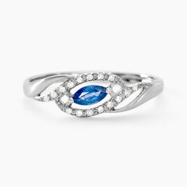 Bague Syriana Or Blanc Saphir Et Diamant - Bagues solitaires Femme | Histoire d’Or