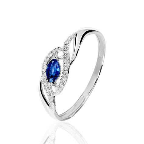 Bague Syriana Or Blanc Saphir Et Diamant - Bagues solitaires Femme | Histoire d’Or