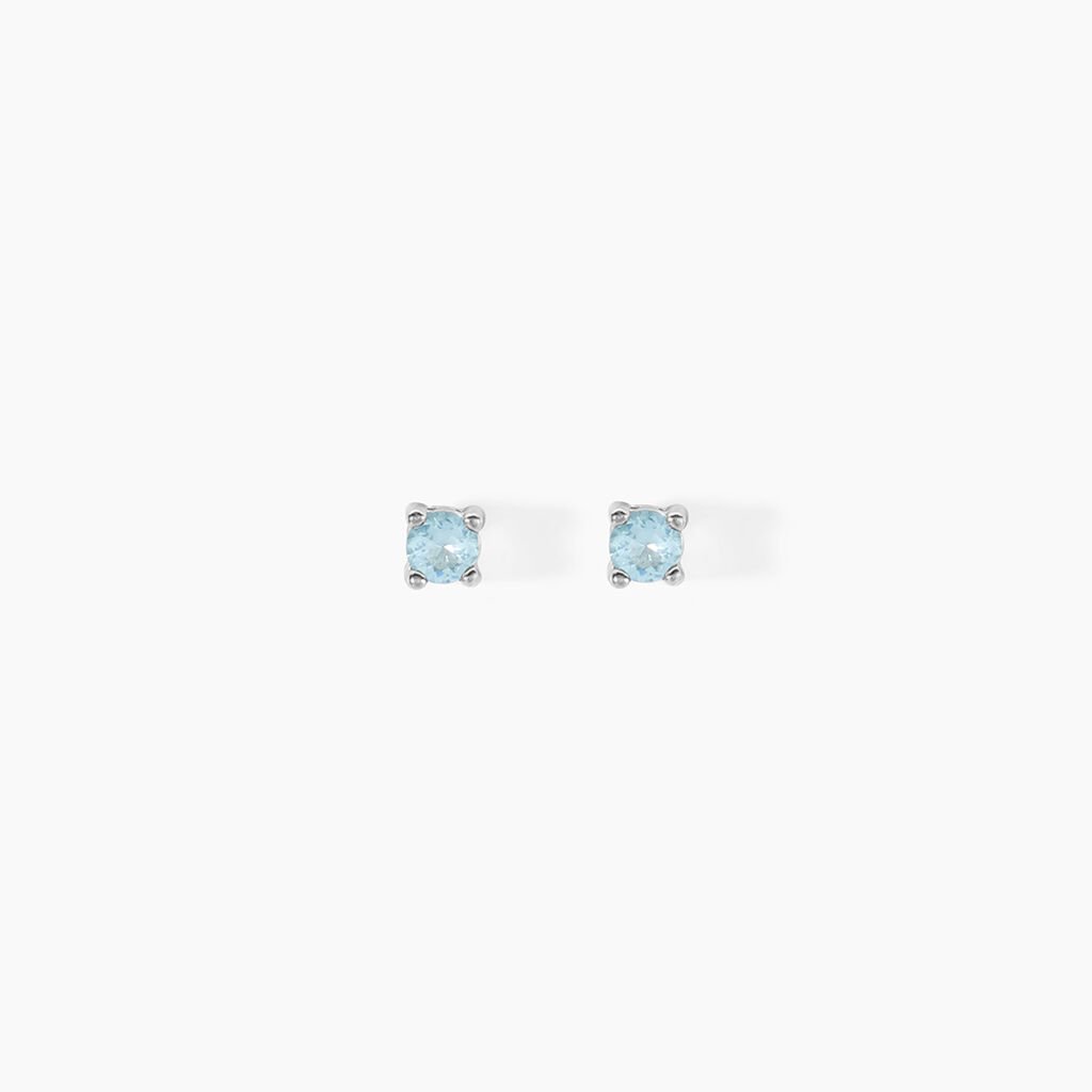 Boucles D'oreilles Puces Tehora Argent Blanc Verre - Nouveautés Femme | Histoire d’Or