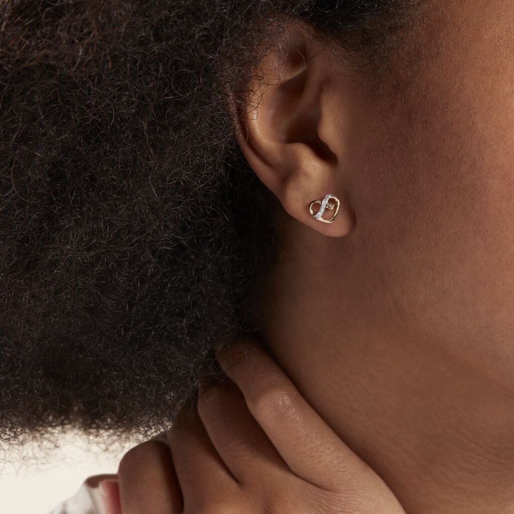 Boucles D'oreilles Puces Juliane Or Jaune Diamant - Clous d'oreilles Femme | Histoire d’Or