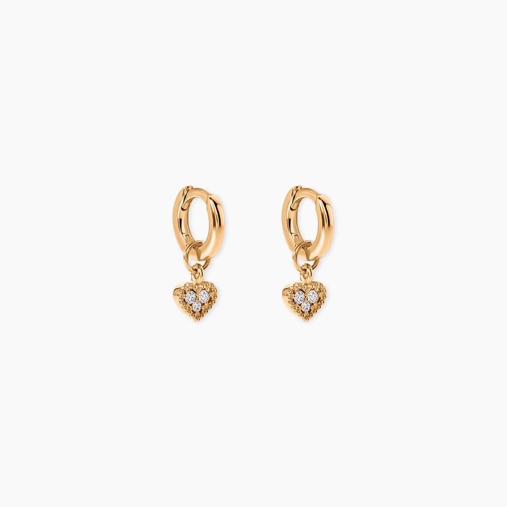 Cr&eacute;oles Odilie Plaqu&eacute; Or Jaune Oxyde De Zirconium - Boucles d'oreilles cr&eacute;oles Femme | Histoire d&rsquo;Or