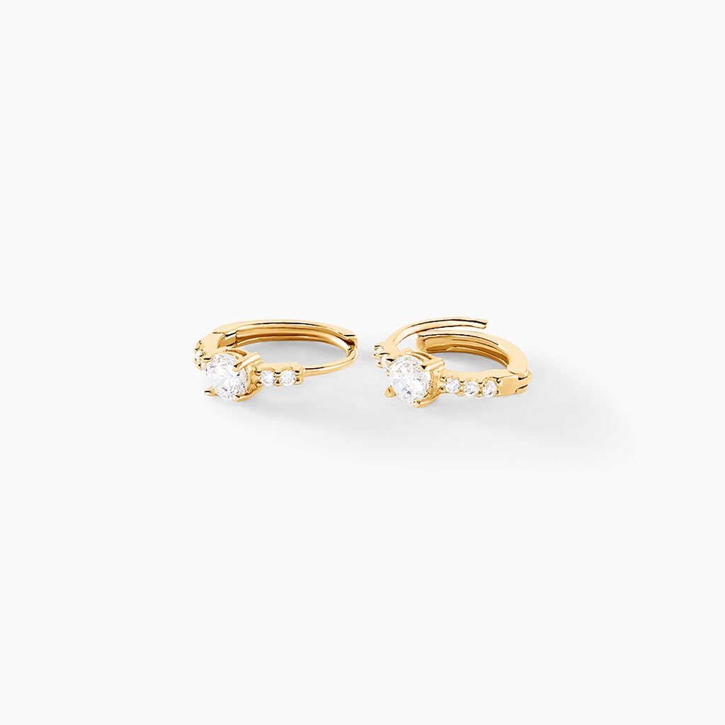Créoles Nagendra Or Jaune Oxyde De Zirconium - Boucles d'oreilles créoles Femme | Histoire d’Or
