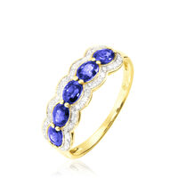 Bague Margaux Or Jaune Tanzanite Et Diamant