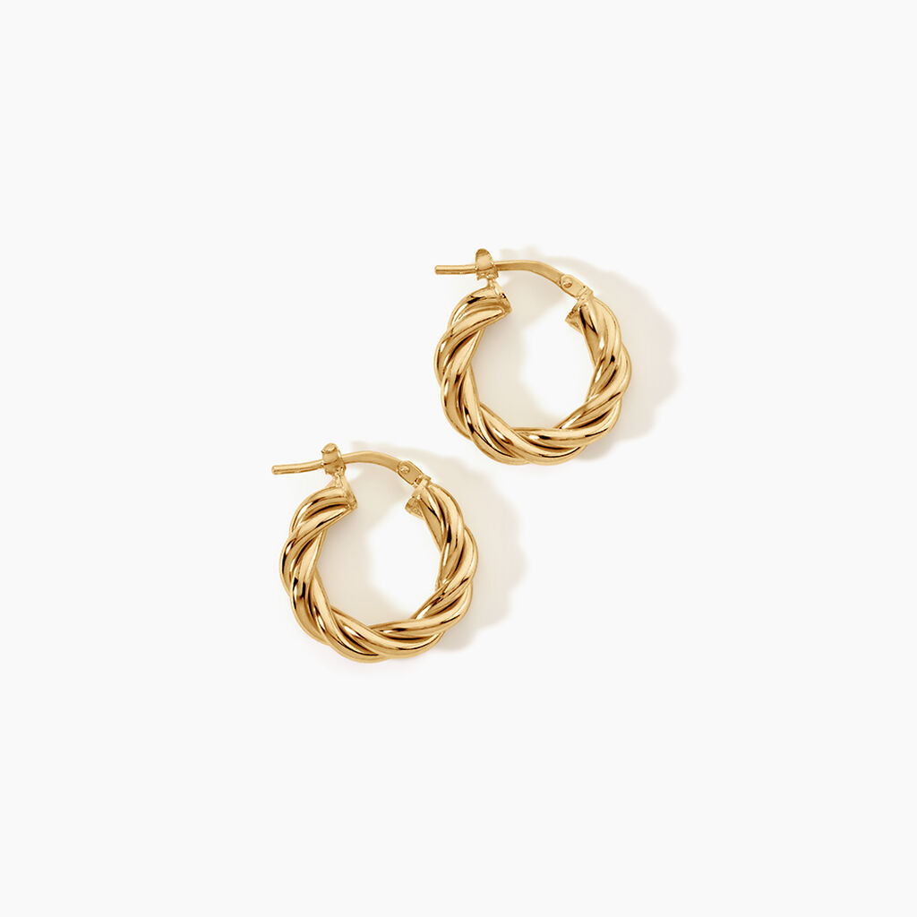 Cr&eacute;oles Ausra Argent Dor&eacute; A L'Or 750/1000 - Boucles d'oreilles cr&eacute;oles Femme | Histoire d&rsquo;Or
