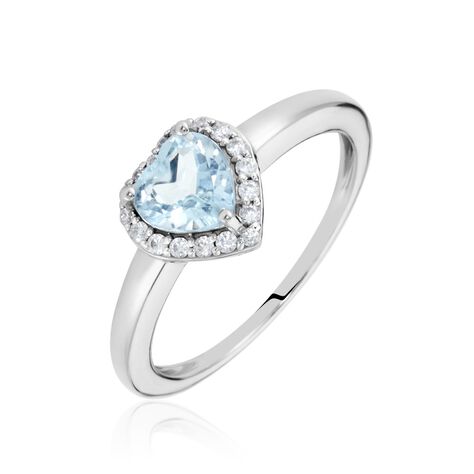 Bague Meliora Or Blanc Topaze Bleu Sky Oxyde De Zirconium - Bagues solitaires Femme | Histoire d’Or