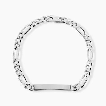 Bracelet Identit&eacute;e Vivian Argent Blanc