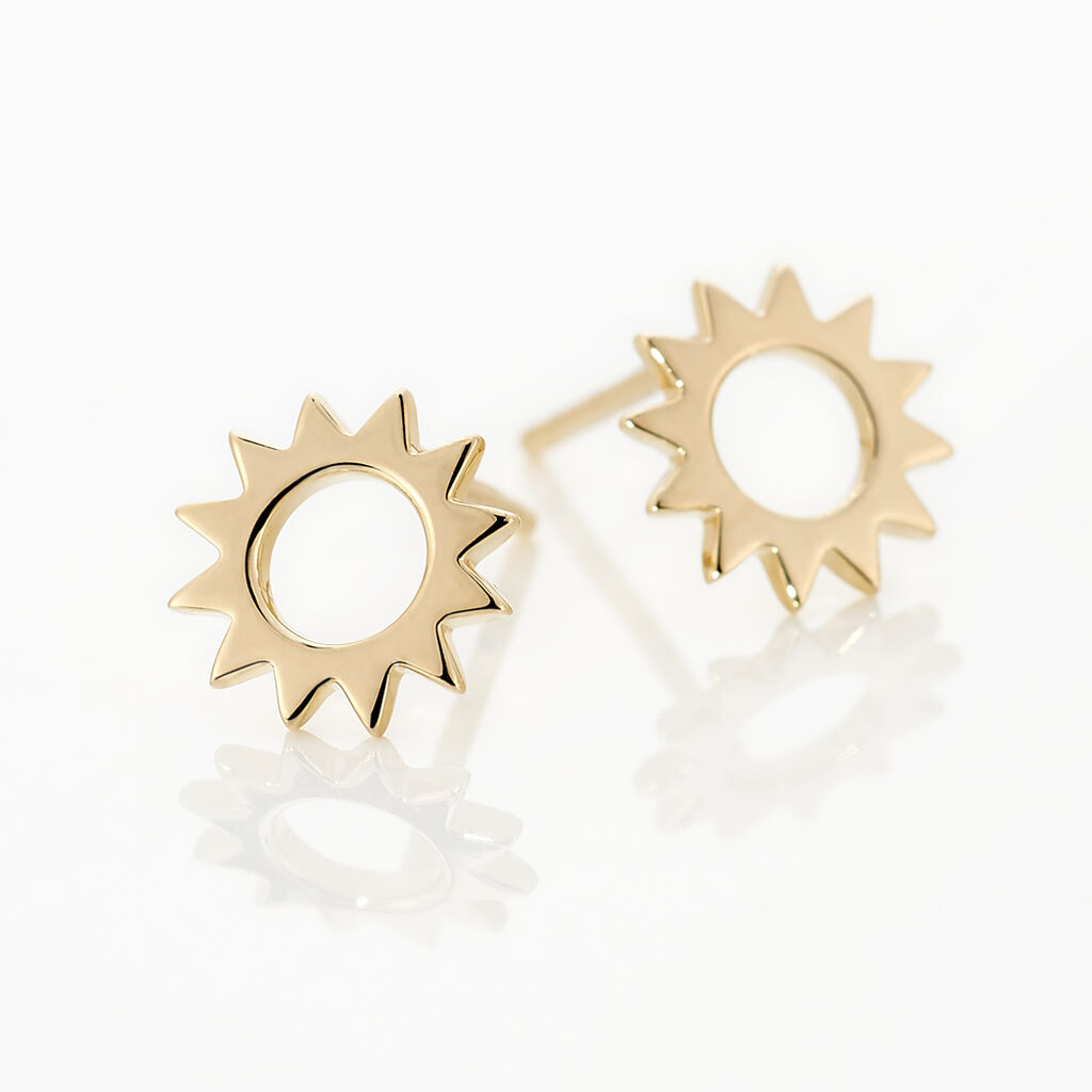 Boucles D'oreilles Puces Adelinda Plaqu&eacute; Or Jaune - Boucles d'oreilles fantaisie Femme | Histoire d&rsquo;Or