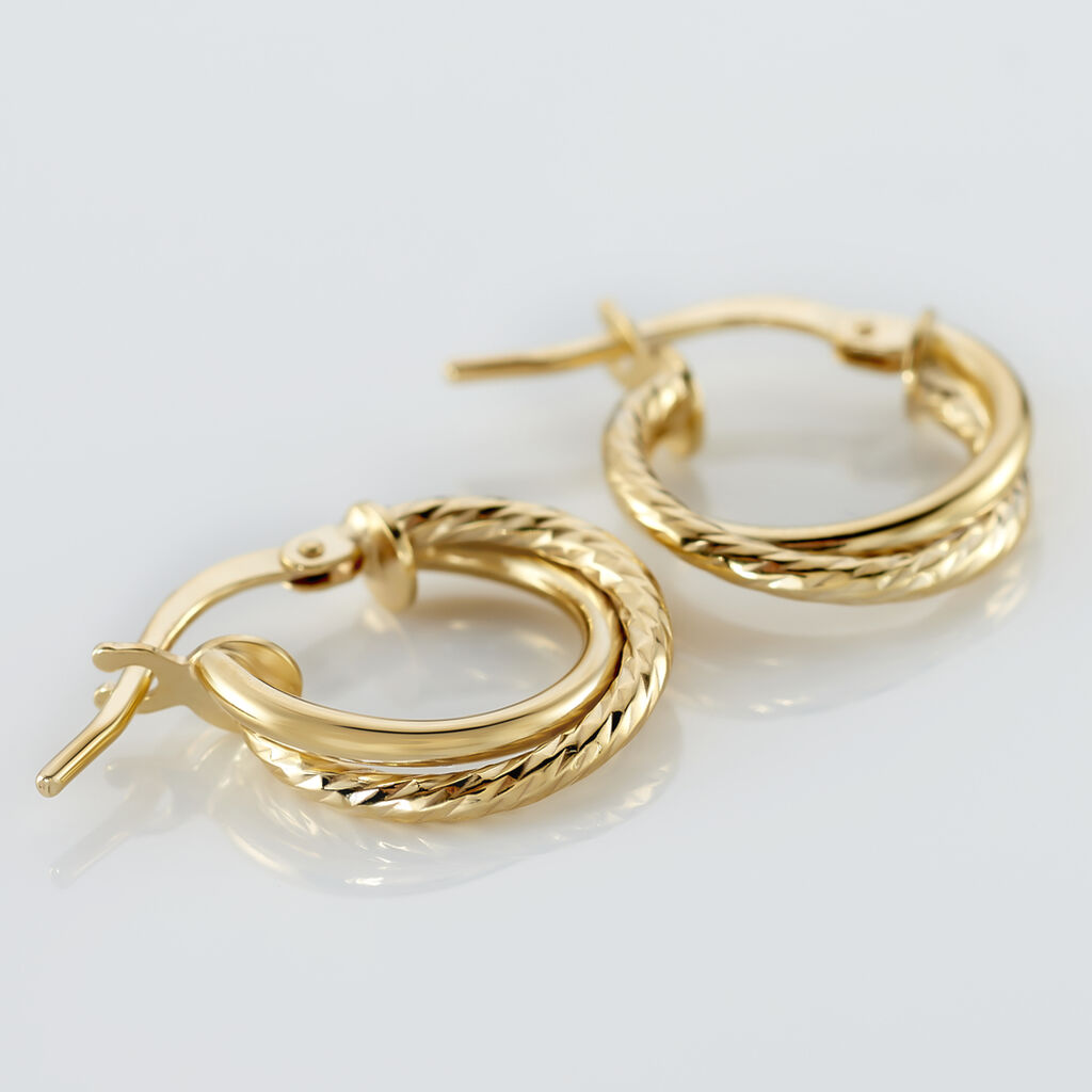 Créoles Maelia Or Jaune - Boucles d'oreilles créoles Femme | Histoire d’Or