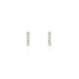 Boucles D'oreilles Puces Youssa Barrettes Or Jaune Strass - Clous d'oreilles Femme | Histoire d’Or