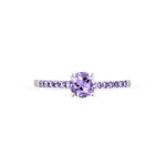 Bague Manon Or Blanc Amethyste - Bagues solitaires Femme | Histoire d&rsquo;Or