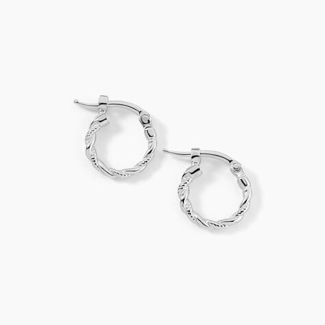 Créoles Anastasia Argent Blanc - Boucles d'oreilles créoles Femme | Histoire d’Or
