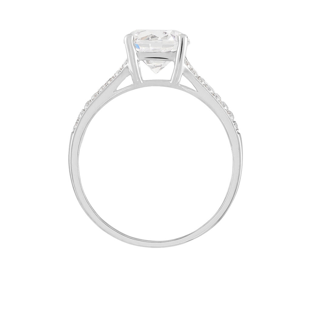 Bague Solitaire Carolina Or Blanc Oxyde De Zirconium - Bagues solitaires Femme | Histoire d&rsquo;Or