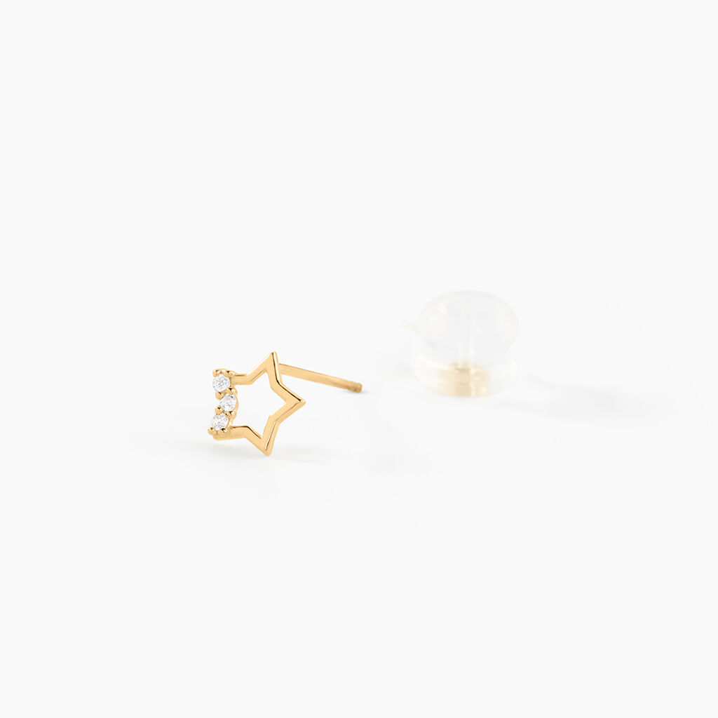 Boucles D'oreilles Puces Camomille Or Jaune Oxyde De Zirconium - Clous d'oreilles Enfant | Histoire d&rsquo;Or