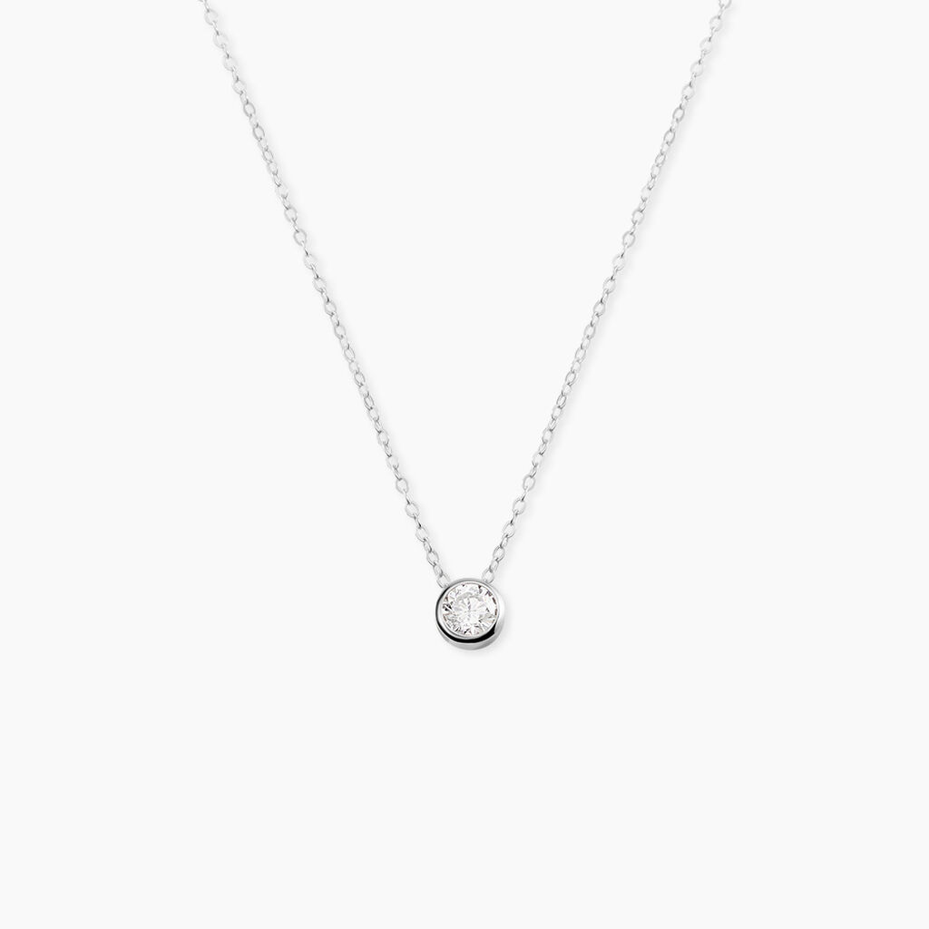 Collier Germinie Argent Blanc Oxyde De Zirconium - Colliers fantaisie Femme | Histoire d&rsquo;Or