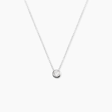 Collier Germinie Argent Blanc Oxyde De Zirconium - Colliers fantaisie Femme | Histoire d&rsquo;Or