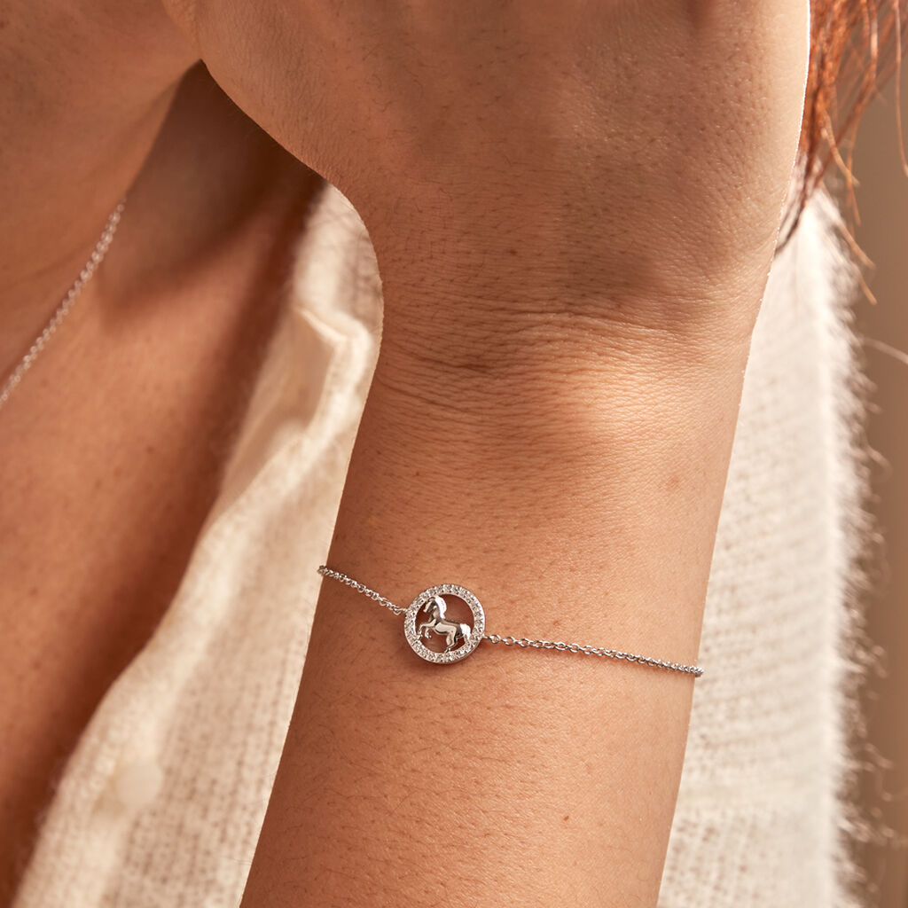 Bracelet Court Argent Blanc Ayeline Oxyde De Zirconium - Bracelets Femme | Histoire d’Or