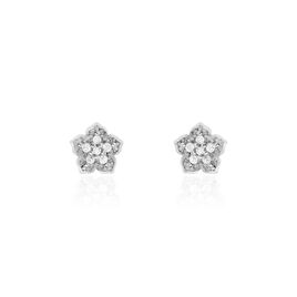 Boucles D'oreilles Puces Anne-charlotte Argent  Oxyde De Zirconium - Boucles d'oreilles fantaisie Femme | Histoire d’Or