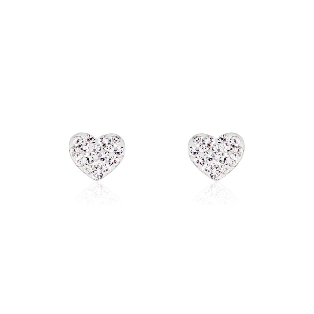 Boucles D'oreilles Puces Or Jaune Ianuaria Cristal - Clous d'oreilles Femme | Histoire d’Or
